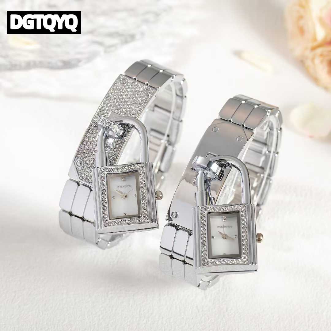 Luxury Watch Arabic - Dames Sliver Afneembaar Slot Horloge Diamant