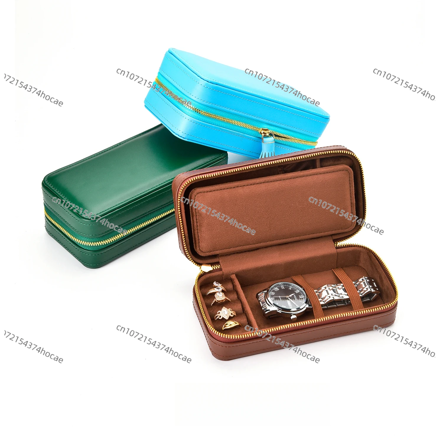 Luxury Watch E Jewellery - Luxe Pu lederen sieradendoos, draagbare reisring,