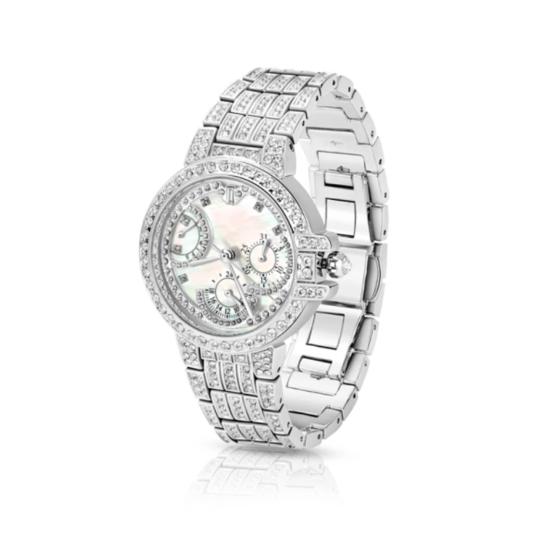 Luxury Watch White - BELLUX koperlegering synthetische zirkoon armbandhorloge briljant