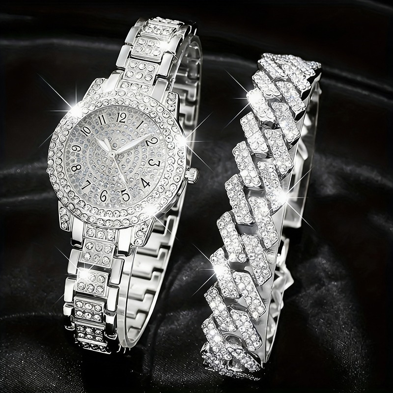 2-delige luxe diamanten damesh - Luxury Watch Arabic recensie en prijs