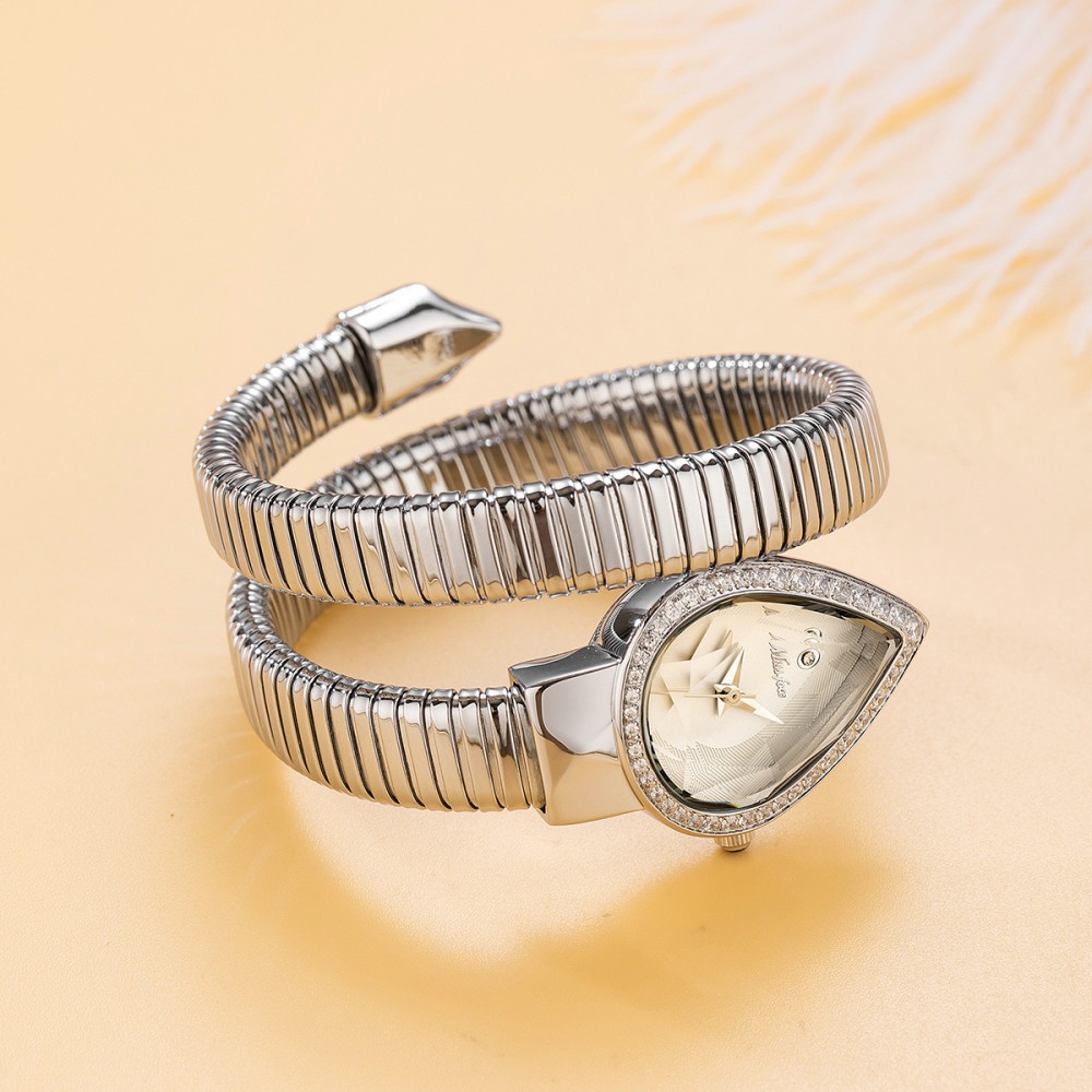 MISSFOX Slangvorm diamanten ho - Luxury Watch White recensie en prijs