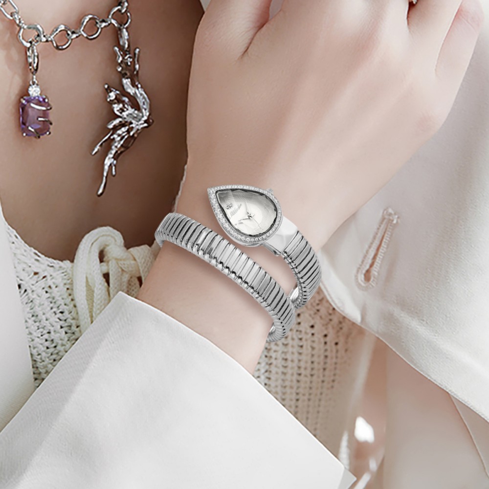 MISSFOX Slangvorm diamanten ho - Luxury Watch White recensie en prijs