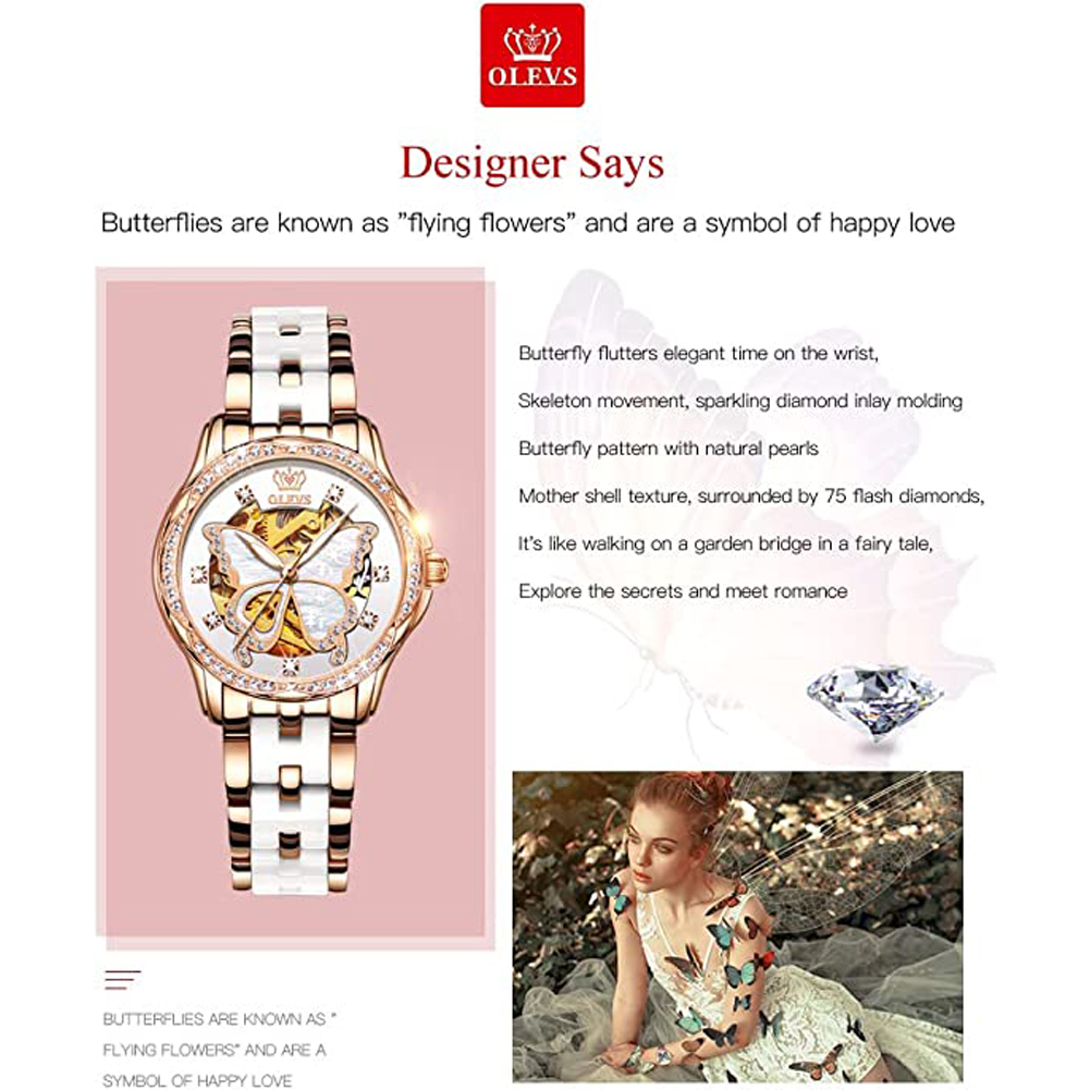 Olevs Vrouwen Automatische Hor - Luxury Watch White recensie en prijs